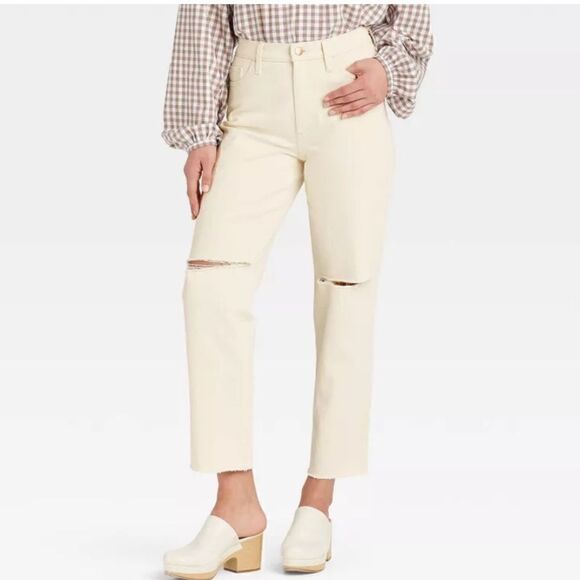 Universal Thread Women's Cream and White Jeans 14 - Picture 5 of 5
